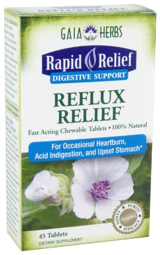 Gaia Herbs Reflux Relief Digestive Support, 45-tablet Boxes (Pack of 2)