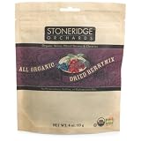 Stoneridge Orchards Organic Whole Dried Mixed Berries and Cherries, 4-Ounce Pouches (Pack of 5)