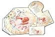 12 Baptism Bomboneiras, Ribbons, Party Favors, and Invitations with Envelopes - Baby Boy with Guardian Angel, in Spanish