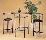 3 Piece Black Bar Table Set By Coaster Furniture