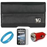 Black Portola Leather Carrying Holster with Fixed Belt-Clip and Magnetic Cl ....