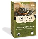 Numi Organic Tea Gunpowder Green, Full Leaf Green Tea, 18-Count Tea Bags (Pack of 3)