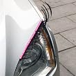 3D Car Eyelashes Headlight Lamp Auto sticker Pair with Pink crystal eyeliner