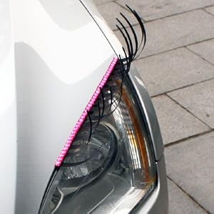 3D-Car-Eyelashes-Headlight-Lamp-Auto-sticker-Pair-with-Pink-crystal-eyeliner