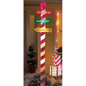 Seven (7) Foot Lighted Christmas Outdoor Yard Decoration Lights Candy Cane Lamp Post Pole