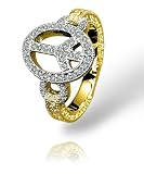 Jewelry : Peace Sign Diamond Pave Ring