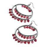 Drop Pierced Fashion Earrings Hematite & Red