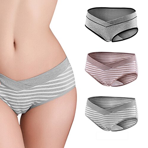 Zmart Women's Under the Bump Cotton Maternity 3-Pack Bikini Briefs G0237UW