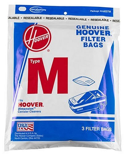 Hoover Vacuum Cleaner Bags, Type M - 3 ea