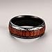 Caperci Men's 8mm Vintage Dome Wood Black Tungsten Carbide Ring Wedding Band Size 7 to 13