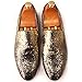 Men Genuine Leather Mens Metallic Textured Slip-on Loafers Shoes