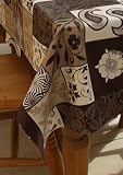 55x78 OBLONG PVC/VINYL TABLECLOTH - CHOCOLATE BROWN & MOCHA CHECK