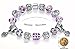 Dazzle Flash Purple Murano Glass Bead Silver Plated Charm Bracelet-BCP051