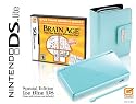 Nintendo DS Lite Limited Edition Ice Blue with Brain Age: Train Your Brain in Minutes a Day! And Carrying Case Bundle