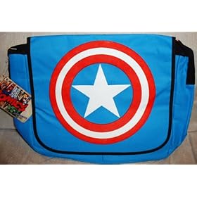 Marvel Comics CAPTAIN AMERICA Logo Shield Messenger BAG