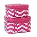 World Traveler Chevron Print Collection Makeup Train Case 2-piece Cosmetic Set