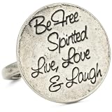 Ettika Silver Colored Be Free Spirited Live Love an
