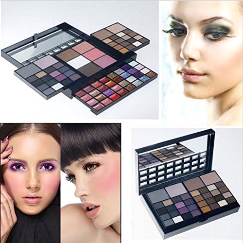 Moonkini Professional Makeup Set Pro 74 Full Color Eyeshadow Palette Set 36 Eyeshadow + 28 Lip Gloss +6 Blush +4 Concealer Makeup Kit Cosmetics
