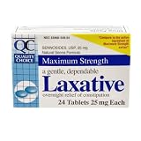 Search : Quality Choice Maximum Strength Laxative 25mg. Tablets 24 Count, Boxes (Pack of 6)