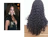 2012 Celebrity Human Hair Wigs Beyonce Full Lace Brazilian Remy Tight Curl Black Color Human Hair Wig 20