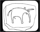 Decorated Mouse Pad with black and white, petroglyph, anteater, Africa, Sahara, aardvark, animal