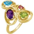 14K Yellow Gold Multi-Gemstone Ring