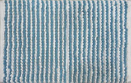 Norwalk Chunky Microfiber Mat by Momentum Home. An Ultra Soft and Super Absorbent Bath Mat Made of Thick Microfiber Loops. Measures 21 inches X 34 inches, Available in 17 Different Styles. The Modern Look of this Bathroom Rug Will Add A Super Luxurious Feel To Any Bathroom. The Thick Heavy Loops Increase Surface Area Allowing for Maximum Absorption. The 100% Cotton Backing Allows For Fast Drying And The Entire Mat Is Machine Washable So Cleaning Is Always Simple! - Dense Loops - Ivory-Blue