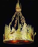 LAMPS BEAUTIFUL Rustic Lodge Moose At Dusk Chandelier by Meyda Tiffany