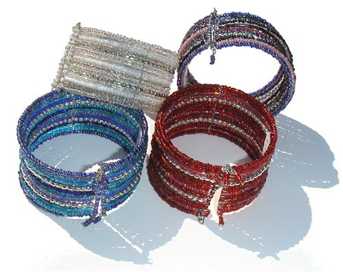 Beads and Wire Assorted Colors Bangle Beaded Bangles  Fair Trade Gifts