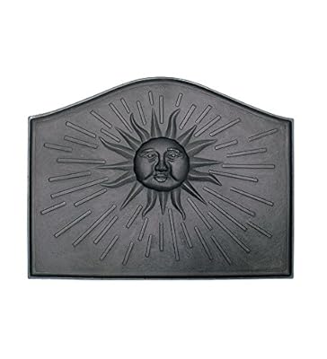 Sun Cast Iron Fireplace Fireback In Matte Black Finish