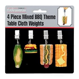 Mr. Bar-B-Q 40044p 4-Piece Set of Tablecloth Weights by 