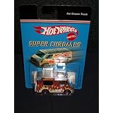 Hot Wheels Super Chromes Ice Cream Truck Chrome Body with Flames and Red Line Wheels 1:64...