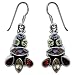 Multi Stone Sterling Silver Earrings Jewelry 1.5 Inches