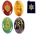 REIKI HEALING CRYSTALS ~ Set of 4 Usui Reiki Symbols Etched on Gemstones w/ Heart Chakra Pouch ~ Red Jasper, Golden Quartz, Green Aventurine, & Amethyst