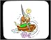 Decorated Mouse Pad with dinosaur, fisherman, fishing