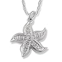 Diamond Starfish Pendant in White Gold