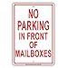 No Parking In Front Of Mailbox Tow Away Towing Mail Man Aluminum Sign 8