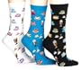Hot Sox Women's Java Trouser Sock, Black, White, Marine, 3-Pack