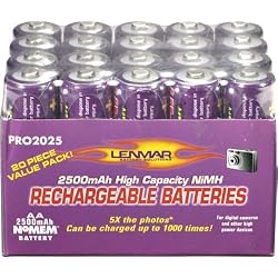 AA Nimh Rechargeable Batteries 20- Count Pack