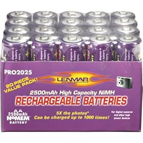 AA Nimh Rechargeable Batteries 20- Count Pack