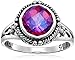 Amazon Collection Sterling Silver Rainbow Pink Quartz Ring