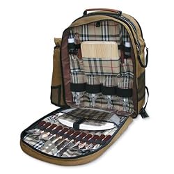 Copper Brown Wine Picnic Tote for 4