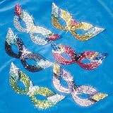 6 Piece Glimmer Sequin Costume Masks Assorted Colors.