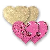 Nippies Snake Charms Pink Gold Cross Nipple Cover Pasties
