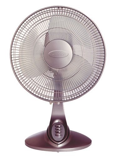 Clairion Comfort Plus 12-Inch Titanium Finish 3-Speed Table Fan