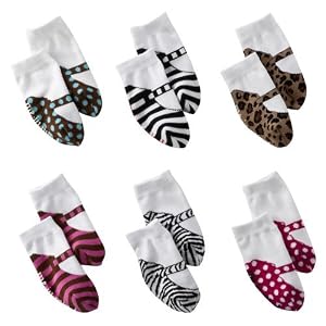 Me-In-Mind girls "fashion" mary janes organic socks (0-12 mo)