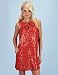 BB Dakota Red Metallic Circle Dress