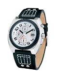 Image of Police 'Arena' Gents Black Leather Strap Watch With Silver Dial