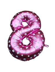 Baby Product: Helium Foil White Heart spots Pink balloons. Digital 8 - Changzhong