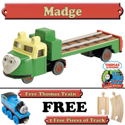 Madge from Thomas The Tank Engine Wooden Train Set - Free 2 Pieces of Track & Free Thomas the Tank Engine